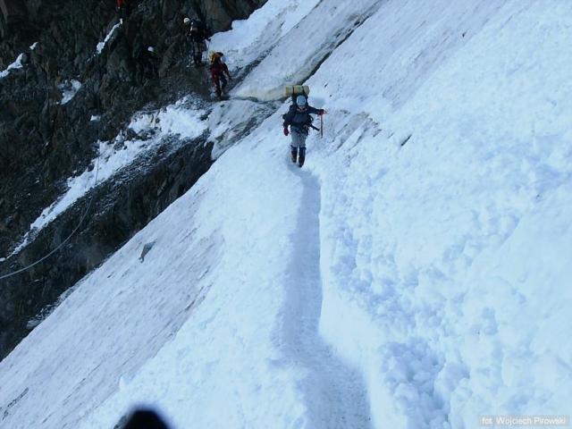 Wielki Kuluar (Grand Couloir) - jedno z ciekawszych miejsc na podejściu