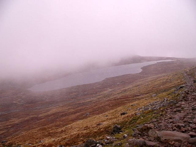 od tego miejsca zaczynalo sie wejscie w "strefe smierci" : mgla, snieg, grad i silny wiatr 